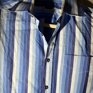 Paul Smith Men's Blue Striped Shirt 15.5-39
